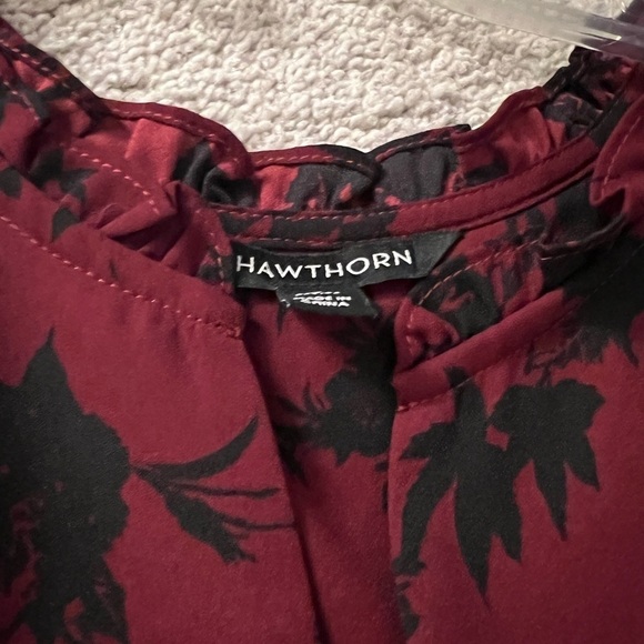 Women's Red and Black Floral short sleeve top size M - Picture 11 of 11